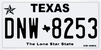 TX license plate DNW8253