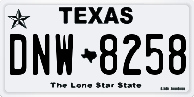 TX license plate DNW8258