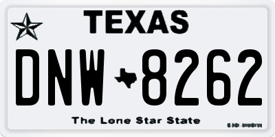 TX license plate DNW8262