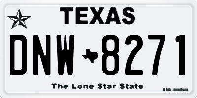 TX license plate DNW8271