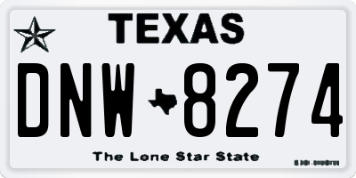 TX license plate DNW8274