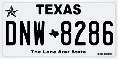 TX license plate DNW8286