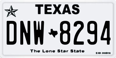 TX license plate DNW8294