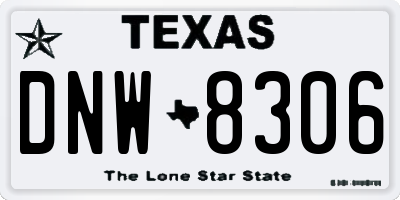 TX license plate DNW8306