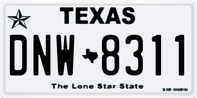 TX license plate DNW8311