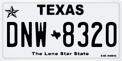 TX license plate DNW8320
