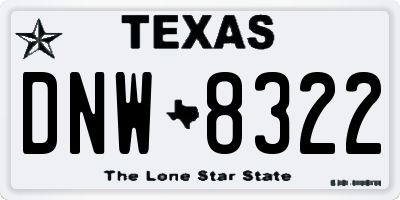 TX license plate DNW8322