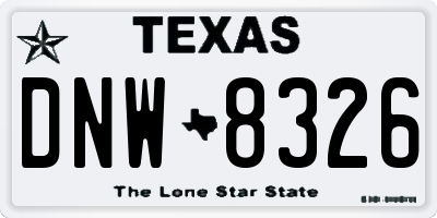 TX license plate DNW8326