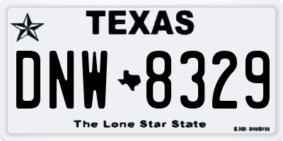 TX license plate DNW8329