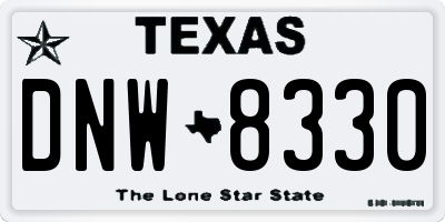 TX license plate DNW8330