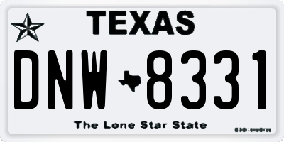 TX license plate DNW8331