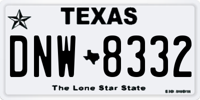 TX license plate DNW8332
