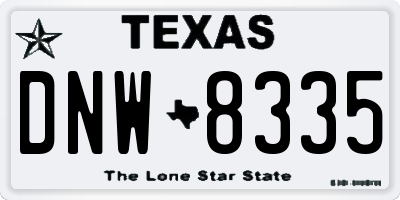 TX license plate DNW8335