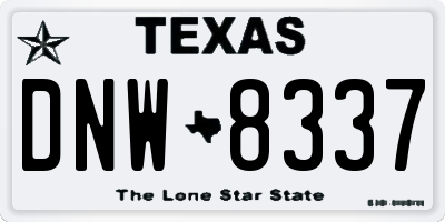 TX license plate DNW8337