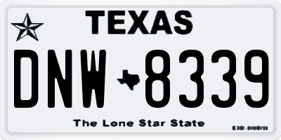 TX license plate DNW8339