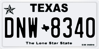TX license plate DNW8340