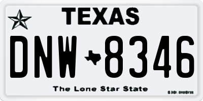 TX license plate DNW8346