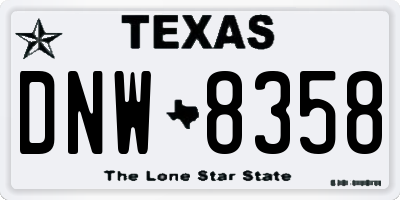 TX license plate DNW8358