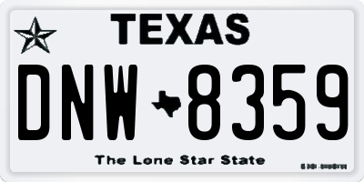 TX license plate DNW8359