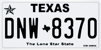 TX license plate DNW8370