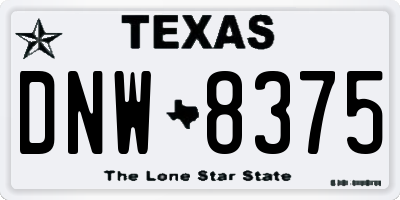 TX license plate DNW8375