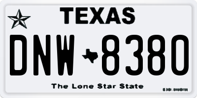 TX license plate DNW8380