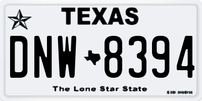 TX license plate DNW8394