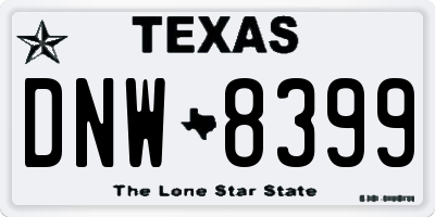 TX license plate DNW8399