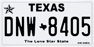 TX license plate DNW8405