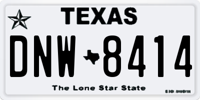 TX license plate DNW8414