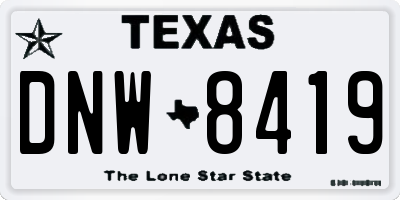 TX license plate DNW8419