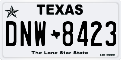 TX license plate DNW8423