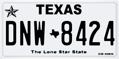TX license plate DNW8424