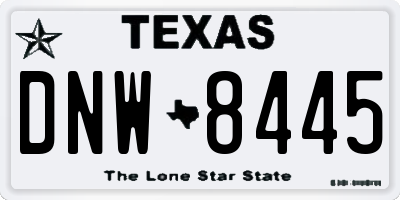 TX license plate DNW8445