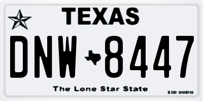 TX license plate DNW8447