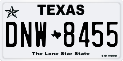 TX license plate DNW8455
