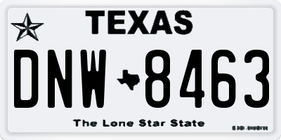 TX license plate DNW8463
