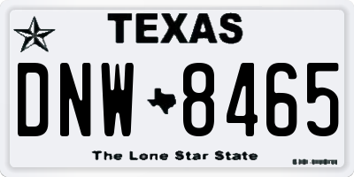 TX license plate DNW8465