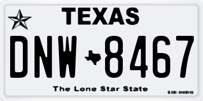 TX license plate DNW8467