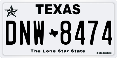 TX license plate DNW8474