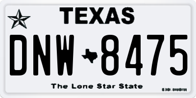 TX license plate DNW8475