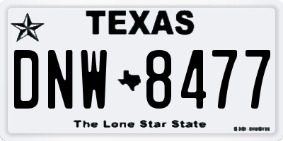 TX license plate DNW8477