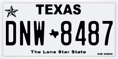 TX license plate DNW8487