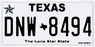 TX license plate DNW8494
