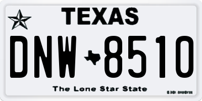 TX license plate DNW8510