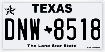 TX license plate DNW8518