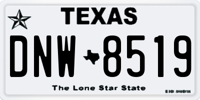 TX license plate DNW8519