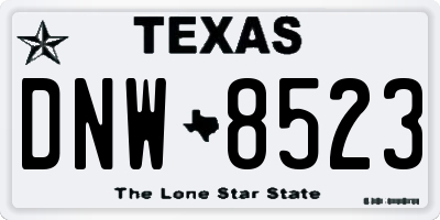 TX license plate DNW8523