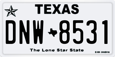 TX license plate DNW8531
