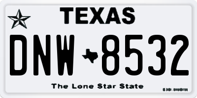 TX license plate DNW8532